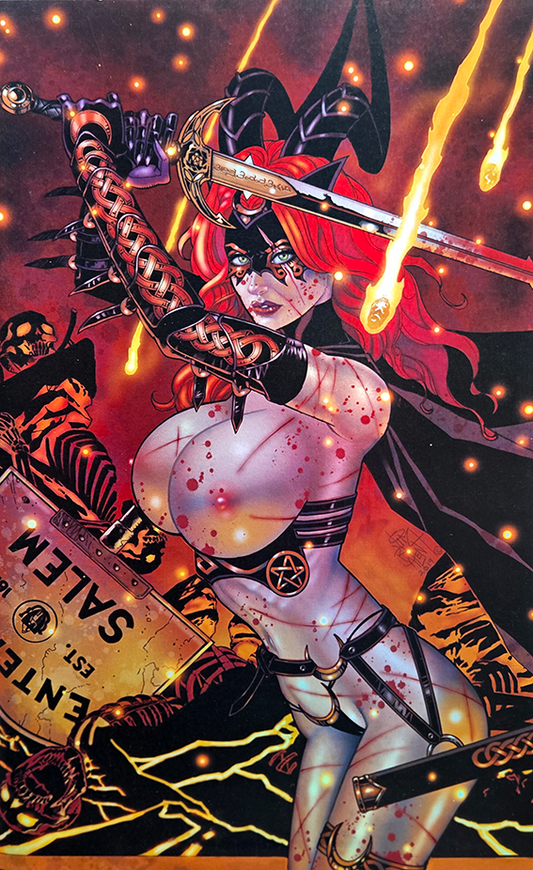 Tarot: Witch of the Black Rose #117 SKYCLAD CHROMA FOIL LTD. ED. - SIGNED BY JIM BALENT - FREE LTD. PRINT