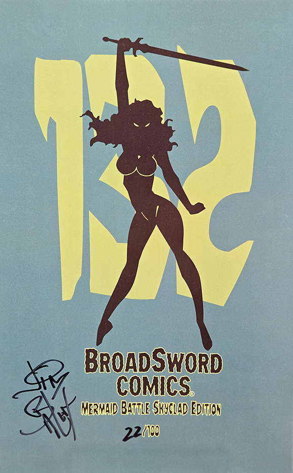 Tarot: Witch of the Black Rose #132 SKYCLAD MERMAID BATTLE LTD. ED. - SIGNED BY JIM BALENT - FREE LTD. PRINT
