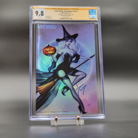 Lady Death: All Hallows Evil #1 Moon Witch Foil CGC 9.8 SIGNED Edition